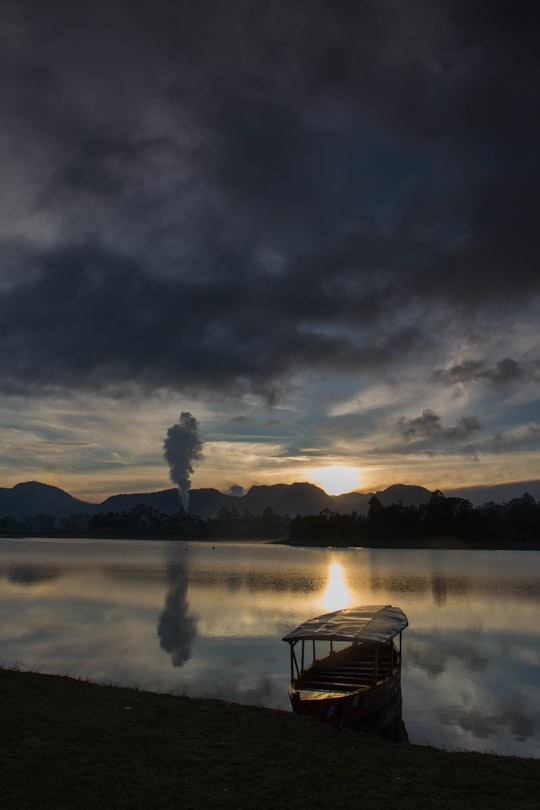 canoe on water in Bandung Indonesia