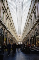 people standing inside building