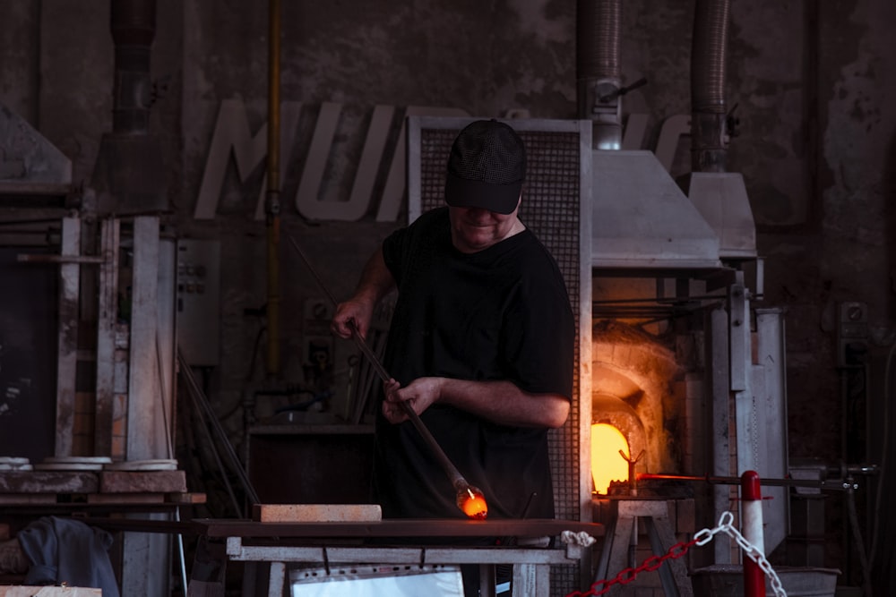 blacksmith standing at the table