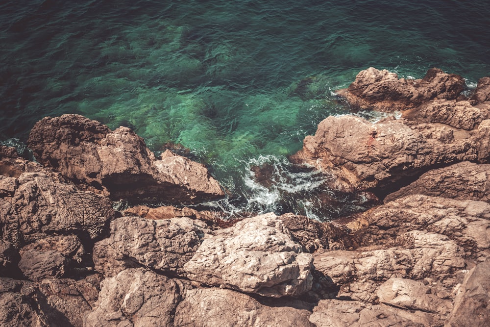 rock formation near ocean