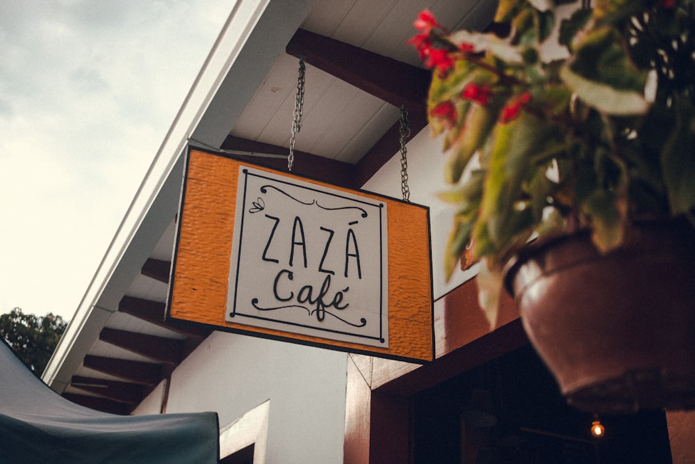 Zaza café signage