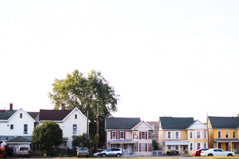 photo of yellow and maroon painted house