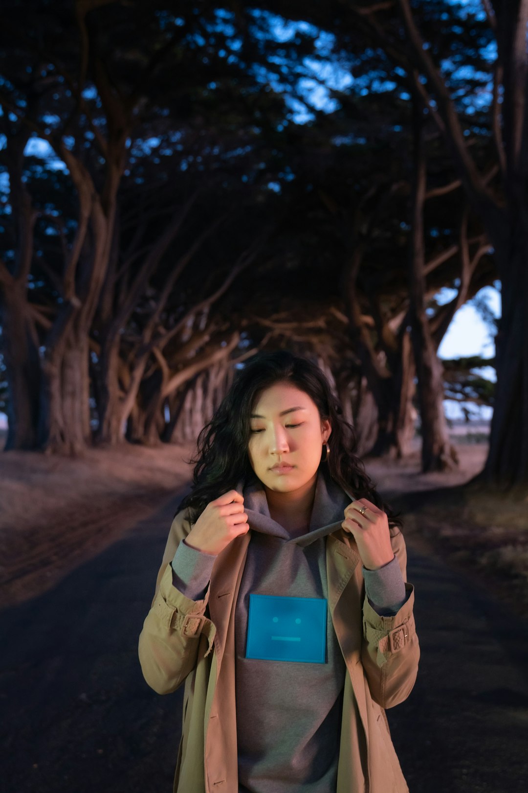 woman in brown jacket