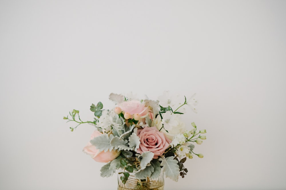 pink roses in vase