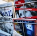 magazines displayed on a rack