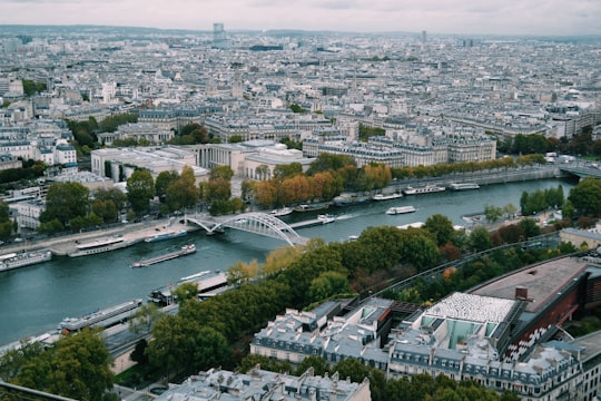 aerial photography of city buildings in Passerelle Debilly France