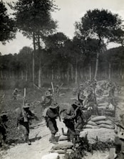 World War 1 charging a trench