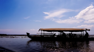 silhouette of people near boat