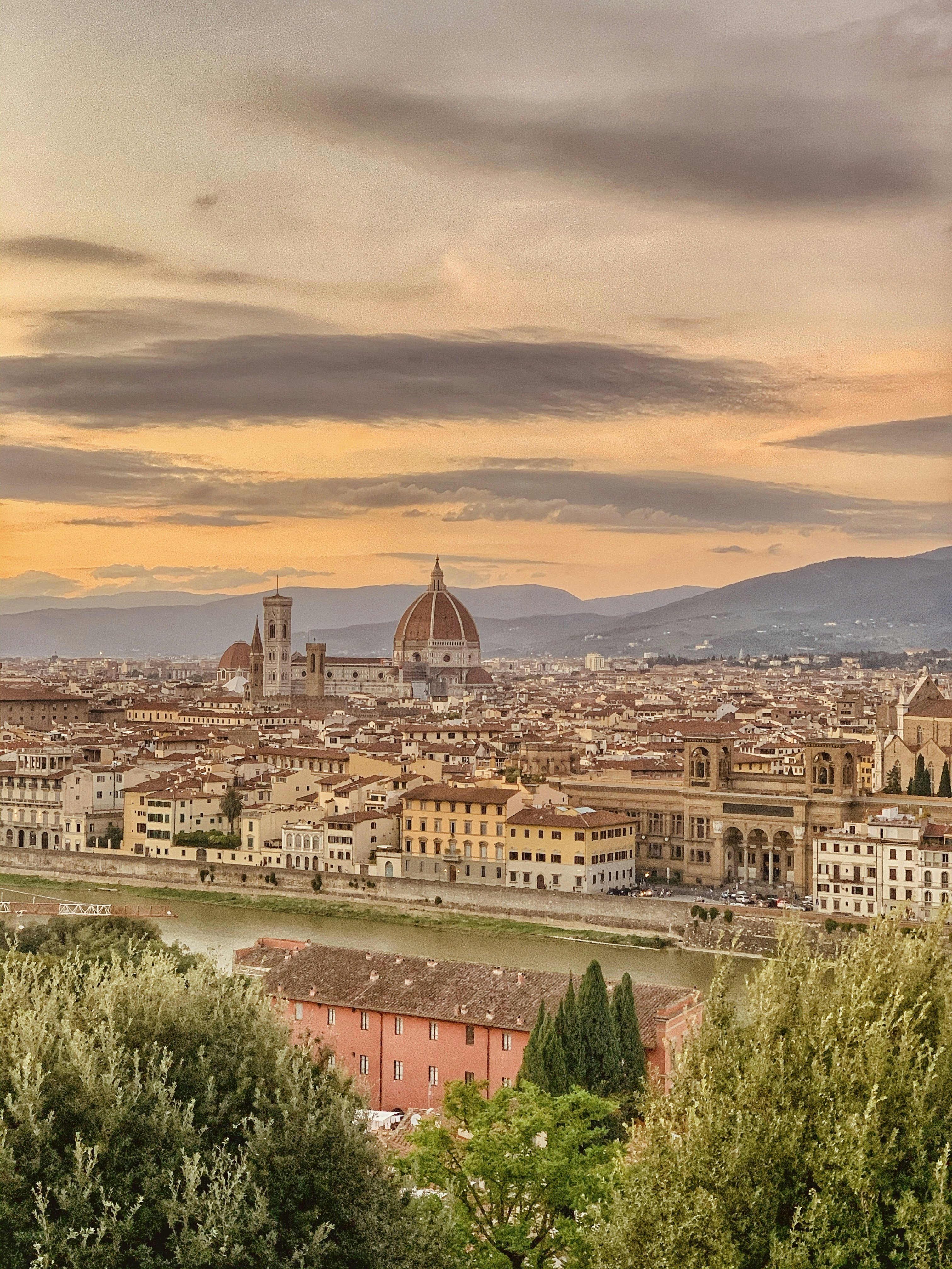 Aerial Photography Of Florence Italy Under White And Orange Sky During Daytime Photo Free Architecture Image On Unsplash