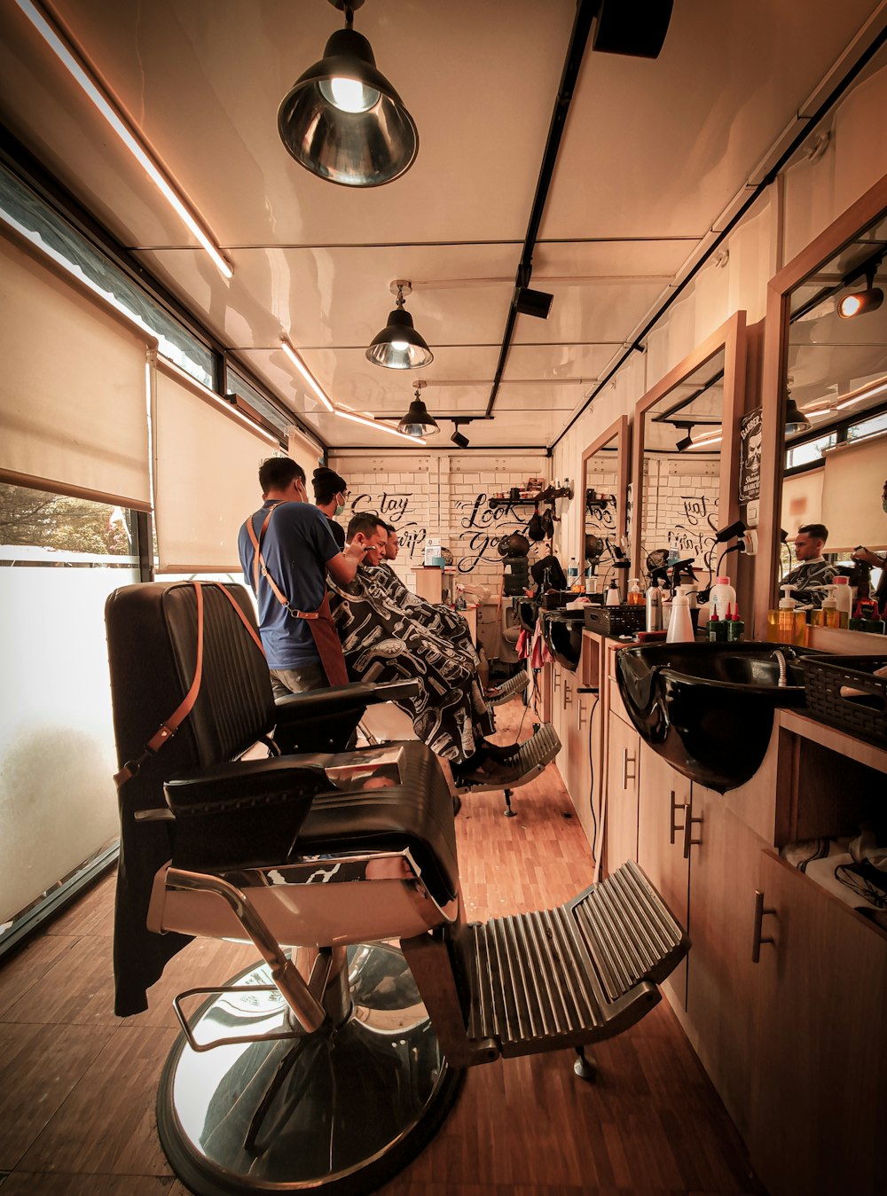 man getting hair cut