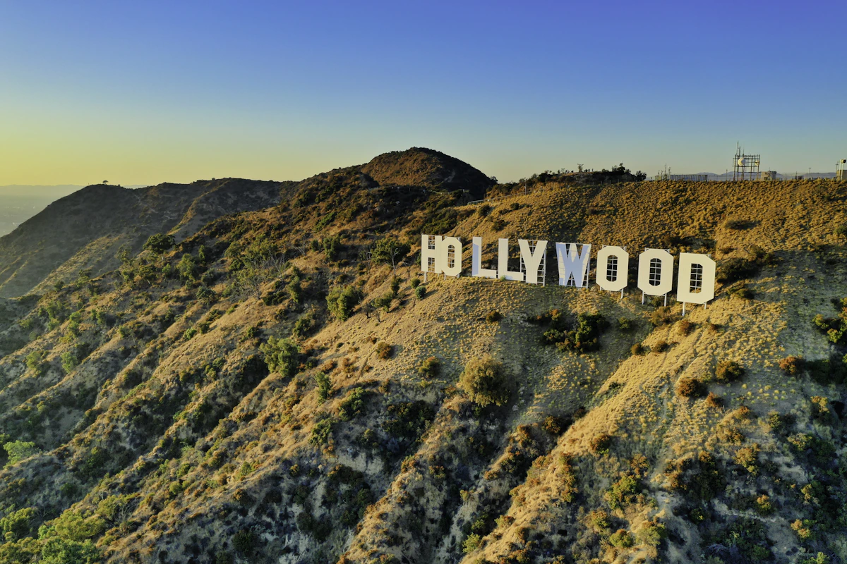 The Hollywood sign across the hills of Los Angeles