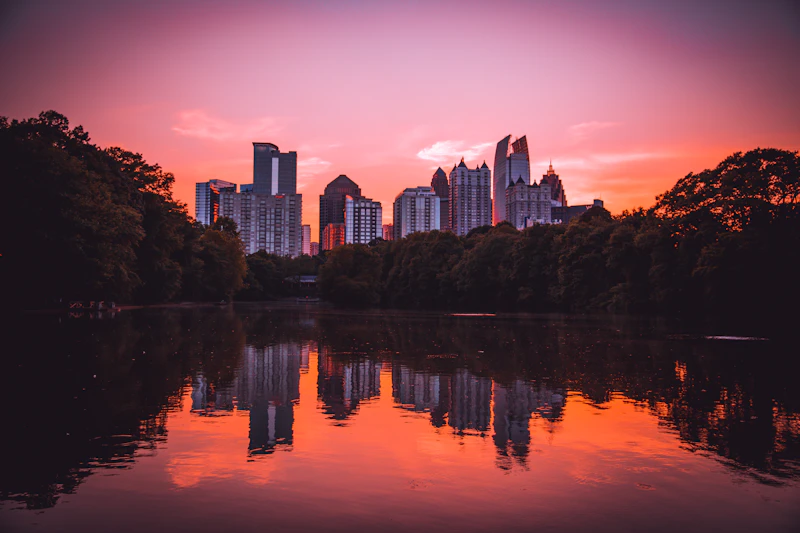 Downtown Atlanta skyline at golden hour