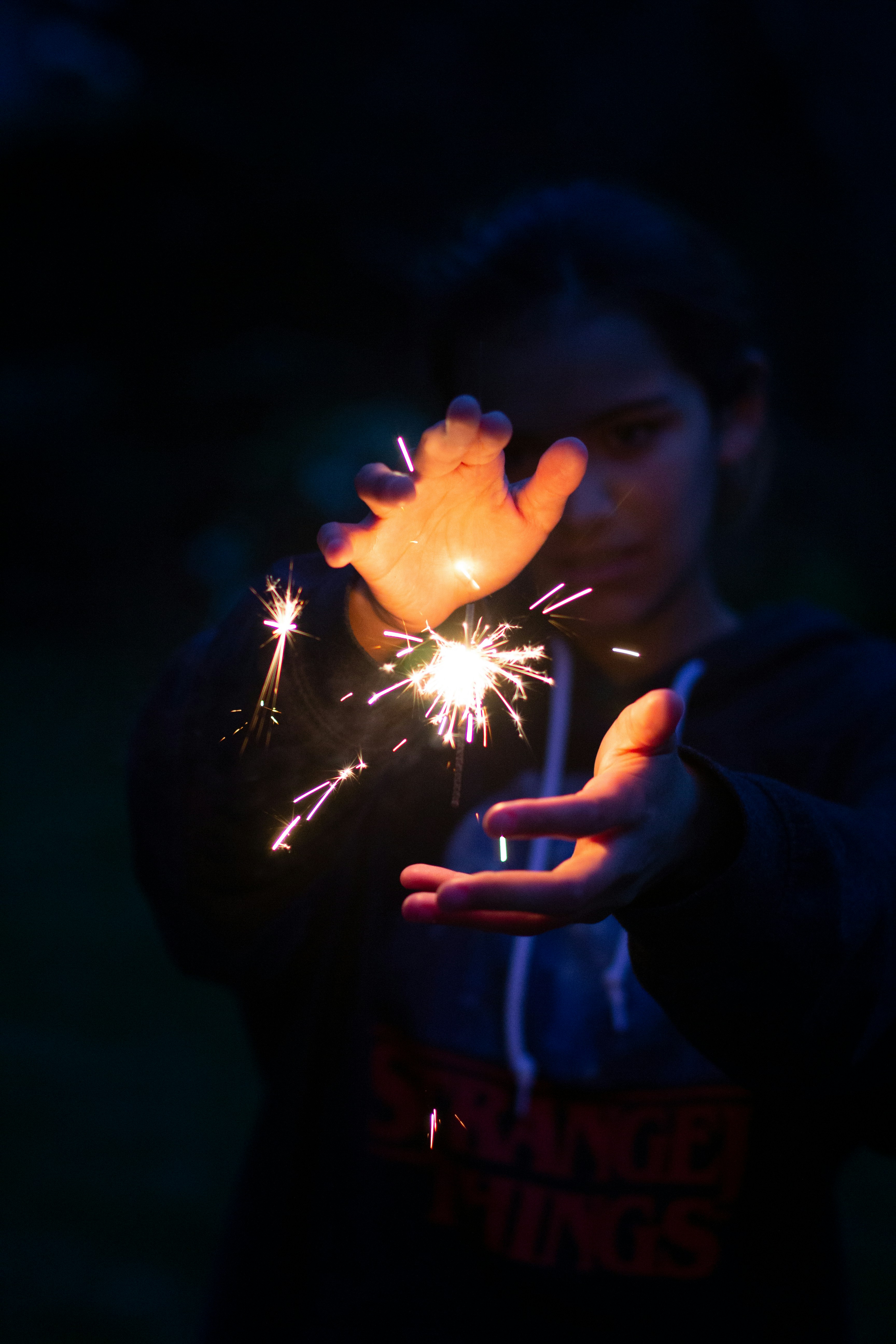 girl with a sparkler