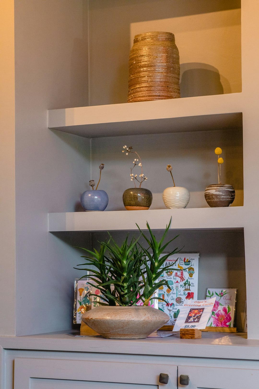 white wooden shelf