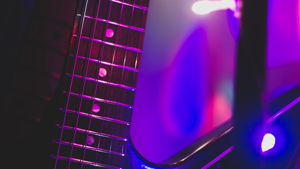 close view of electric guitar