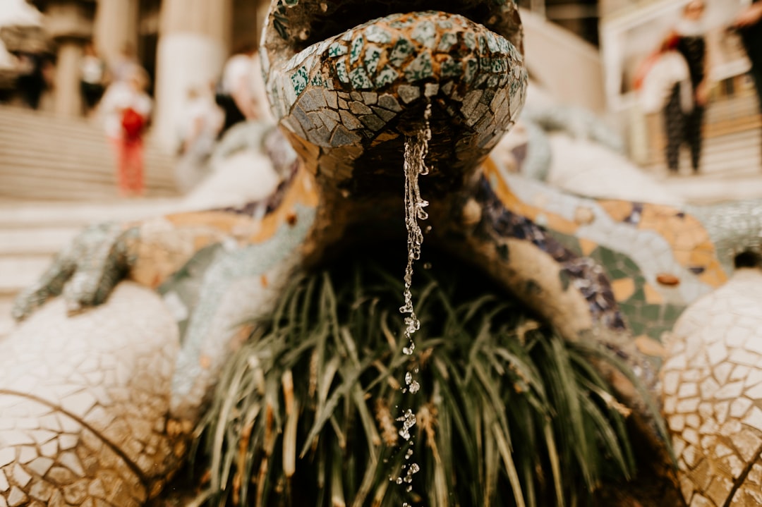 beige water fountain