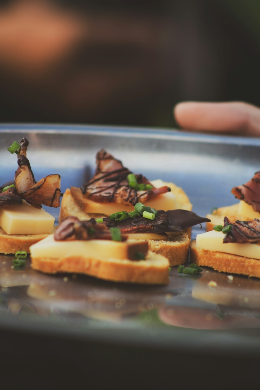 toasted breads with cheese and chocolate