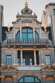 Exterior building facade featuring elegant decorative elements.