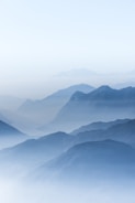 hills covered wit fogs