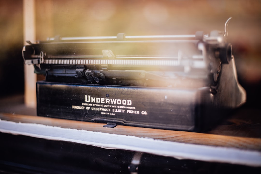 black Underwood typewriter