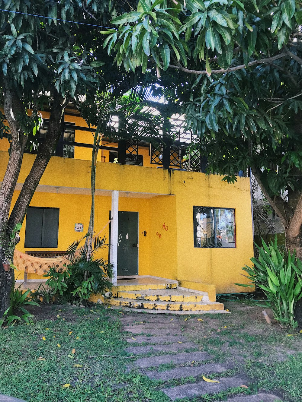 yellow concrete house