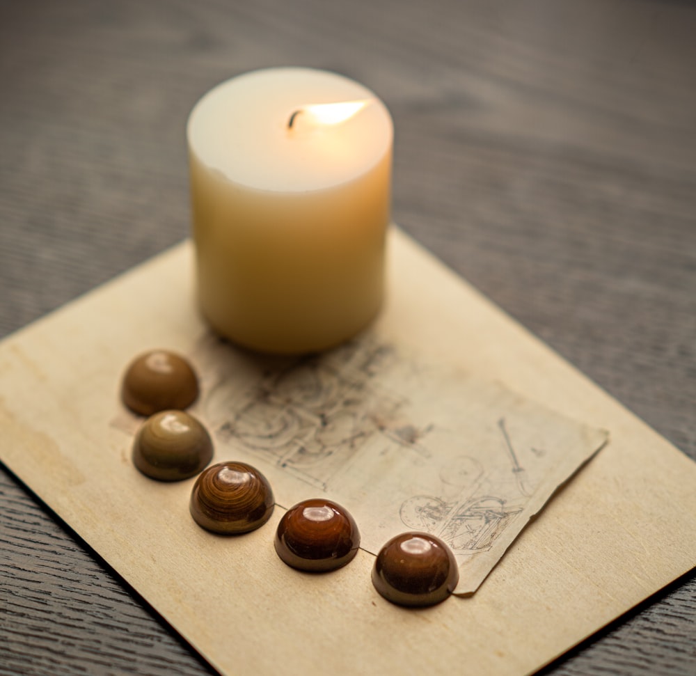 scented brown pillar candle