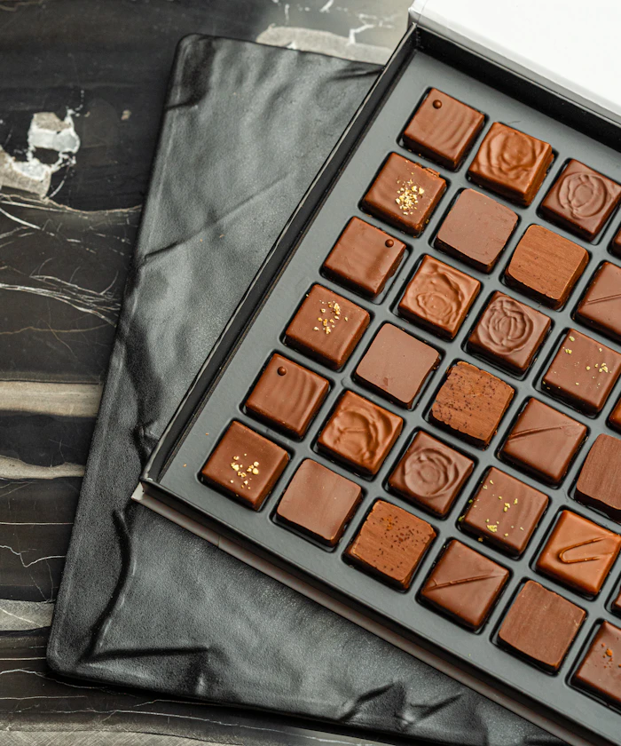 Assorted chocolate treats on a plate