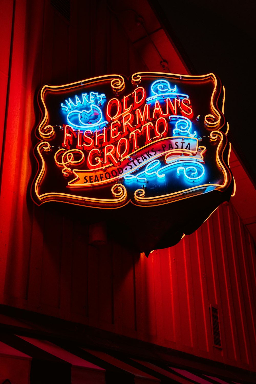 old fisherman's grotto neon sign