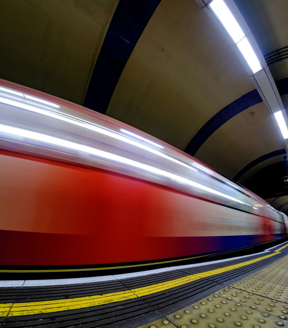 timelapse photo of train