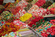 assorted-colored candies