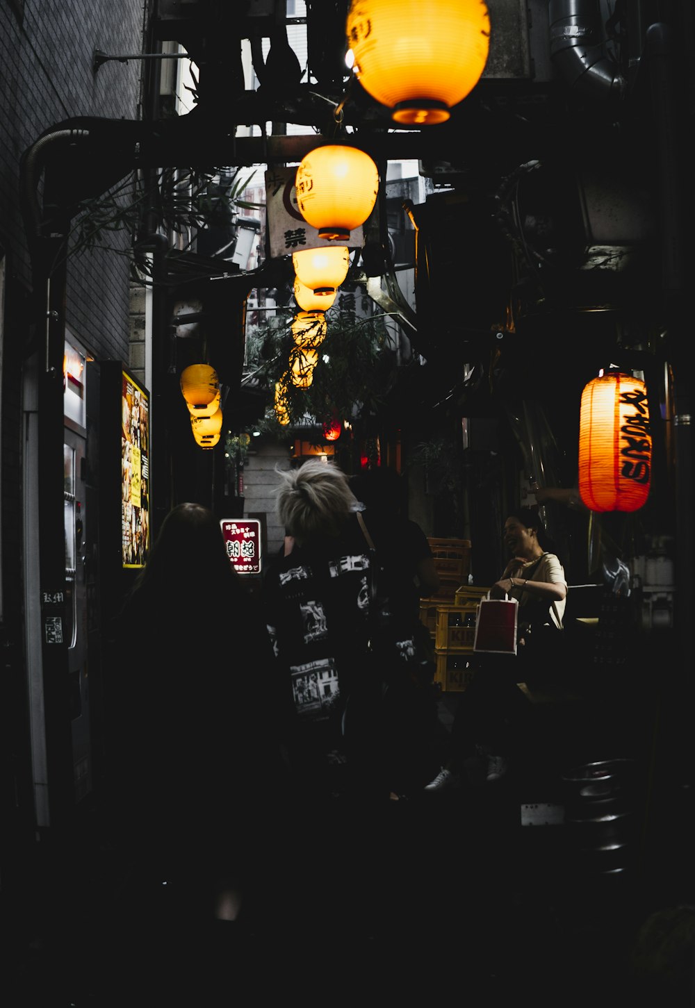 hanged yellow lanterns