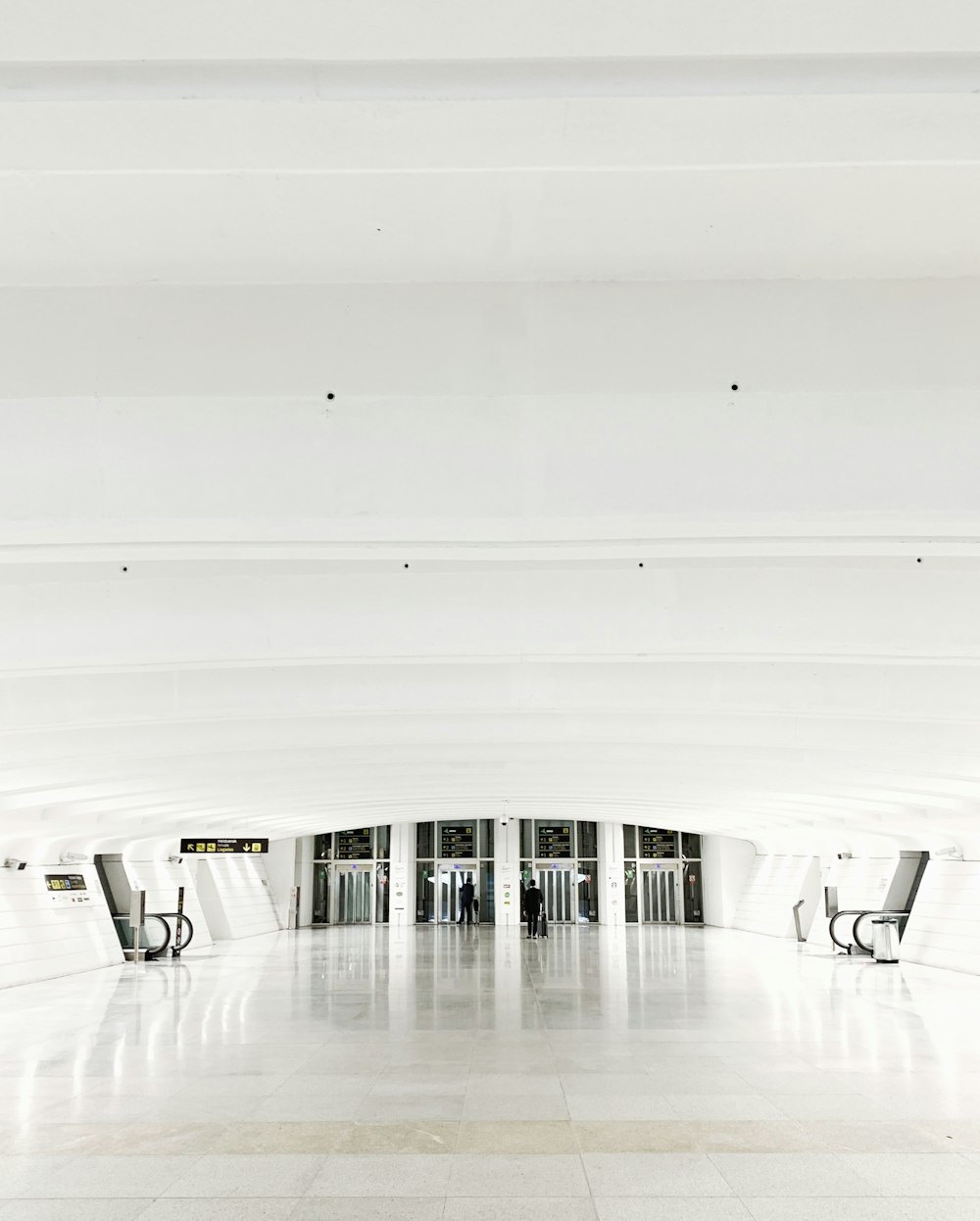 people standing inside building