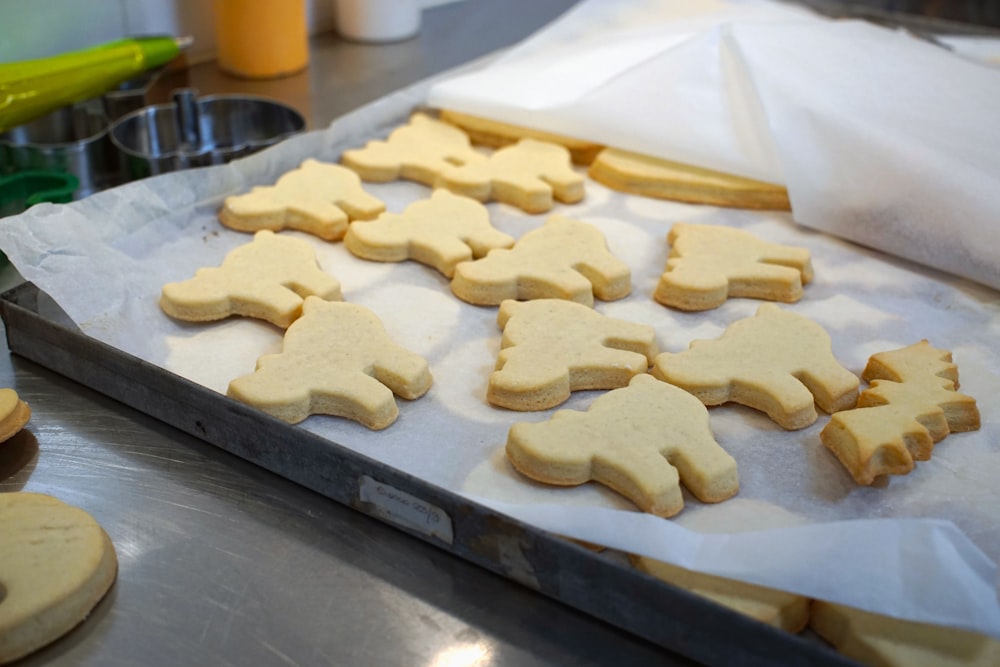 tray of animal-shaped biscuits