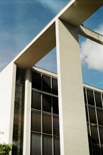 A freshly framed commercial building showcasing sturdy wood and steel beams under a clear sky.