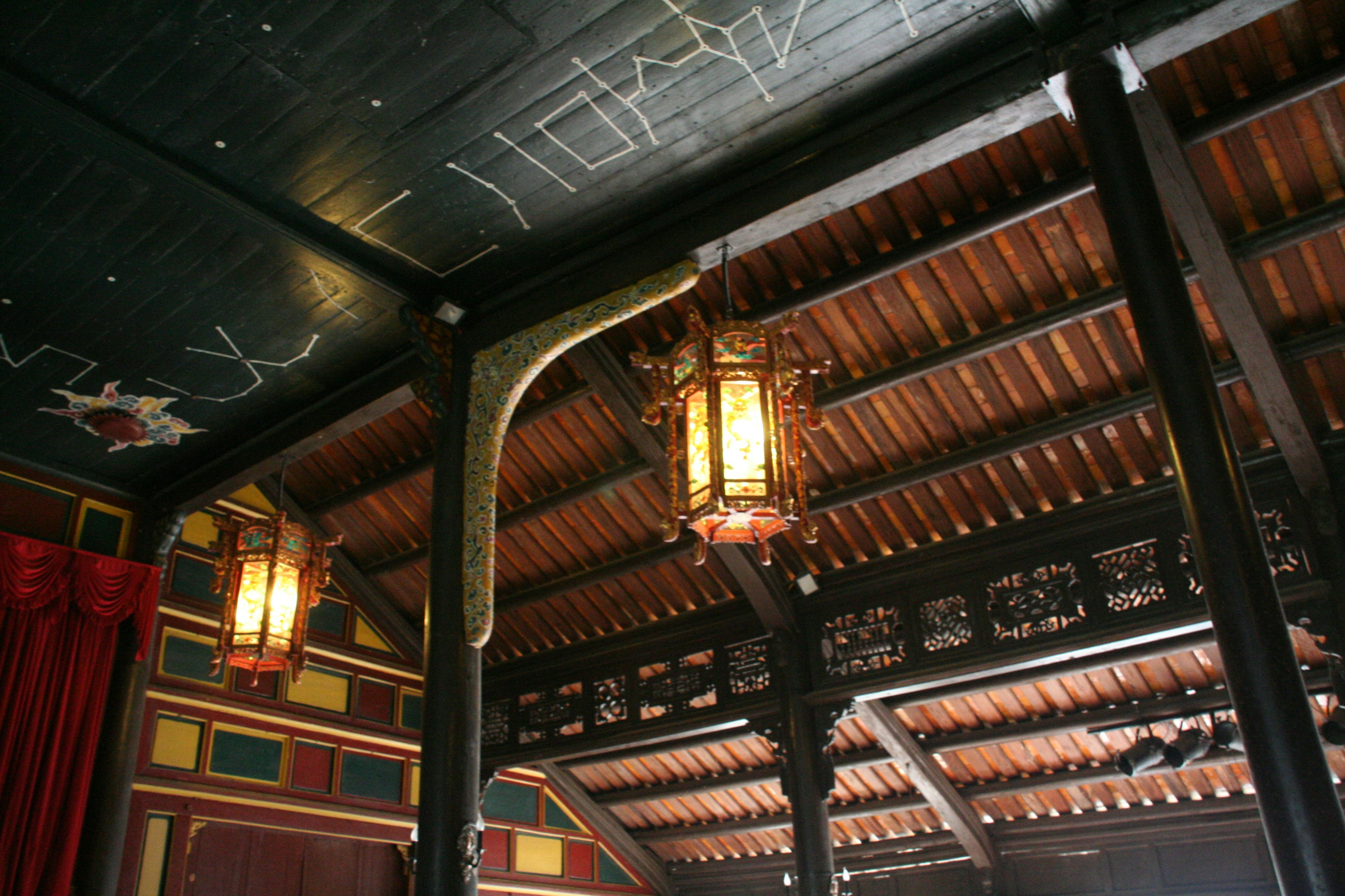 Historic loft interior Vietnam Hué temple style