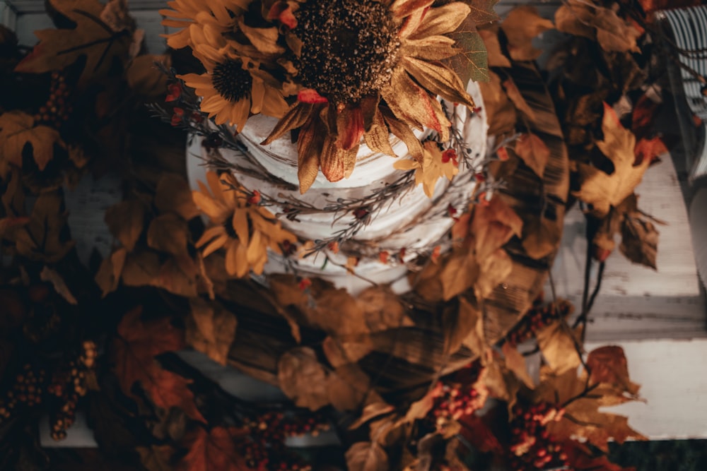 brown flowers