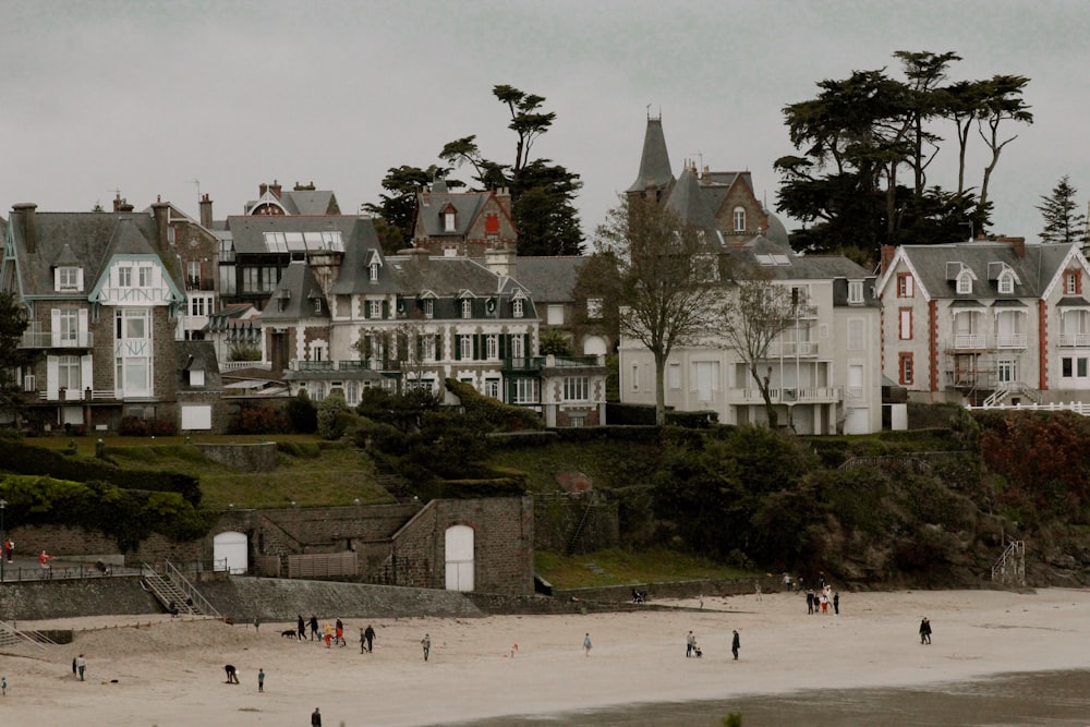 white-and-gray houses