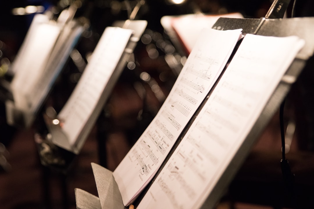 white book, Music sheet in the dark
