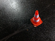 orange and white traffic cone