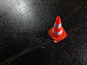 orange and white traffic cone