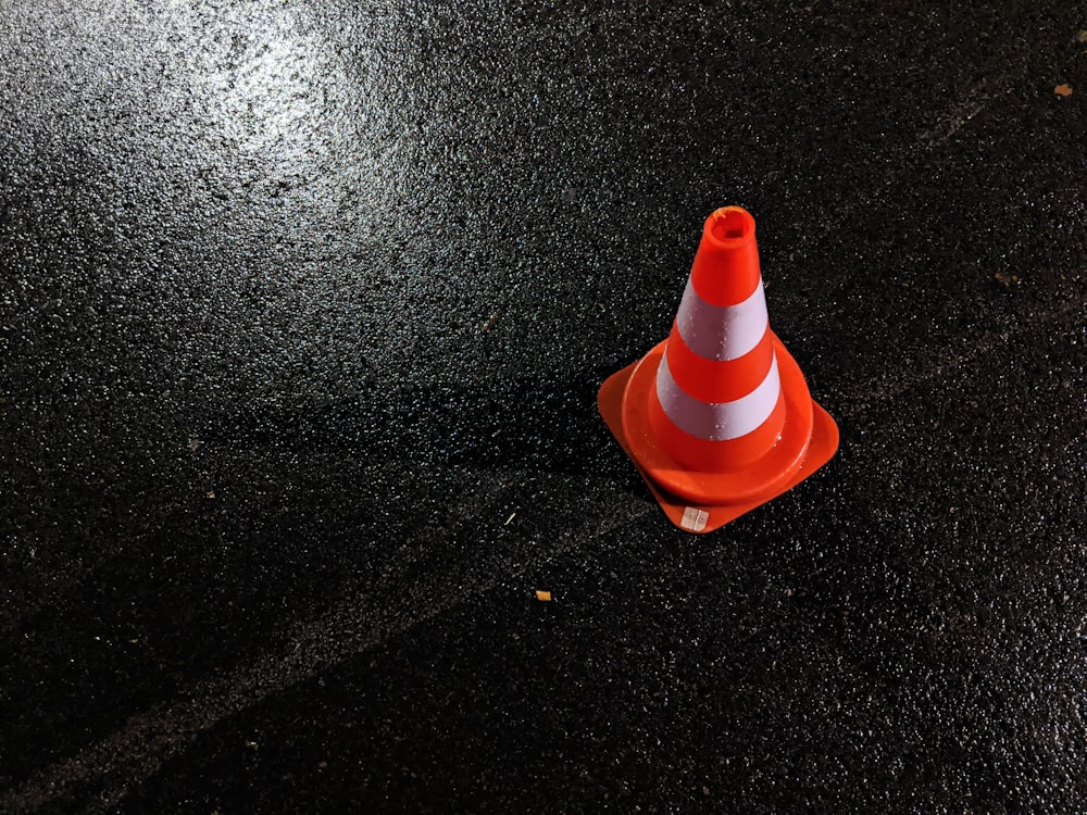 orange and white traffic cone