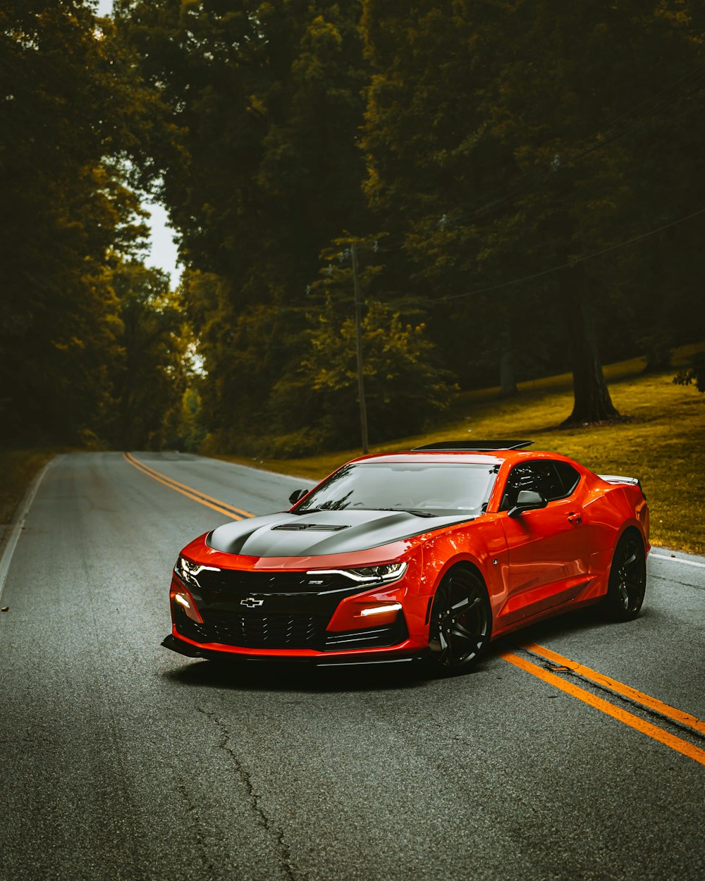 red and black car