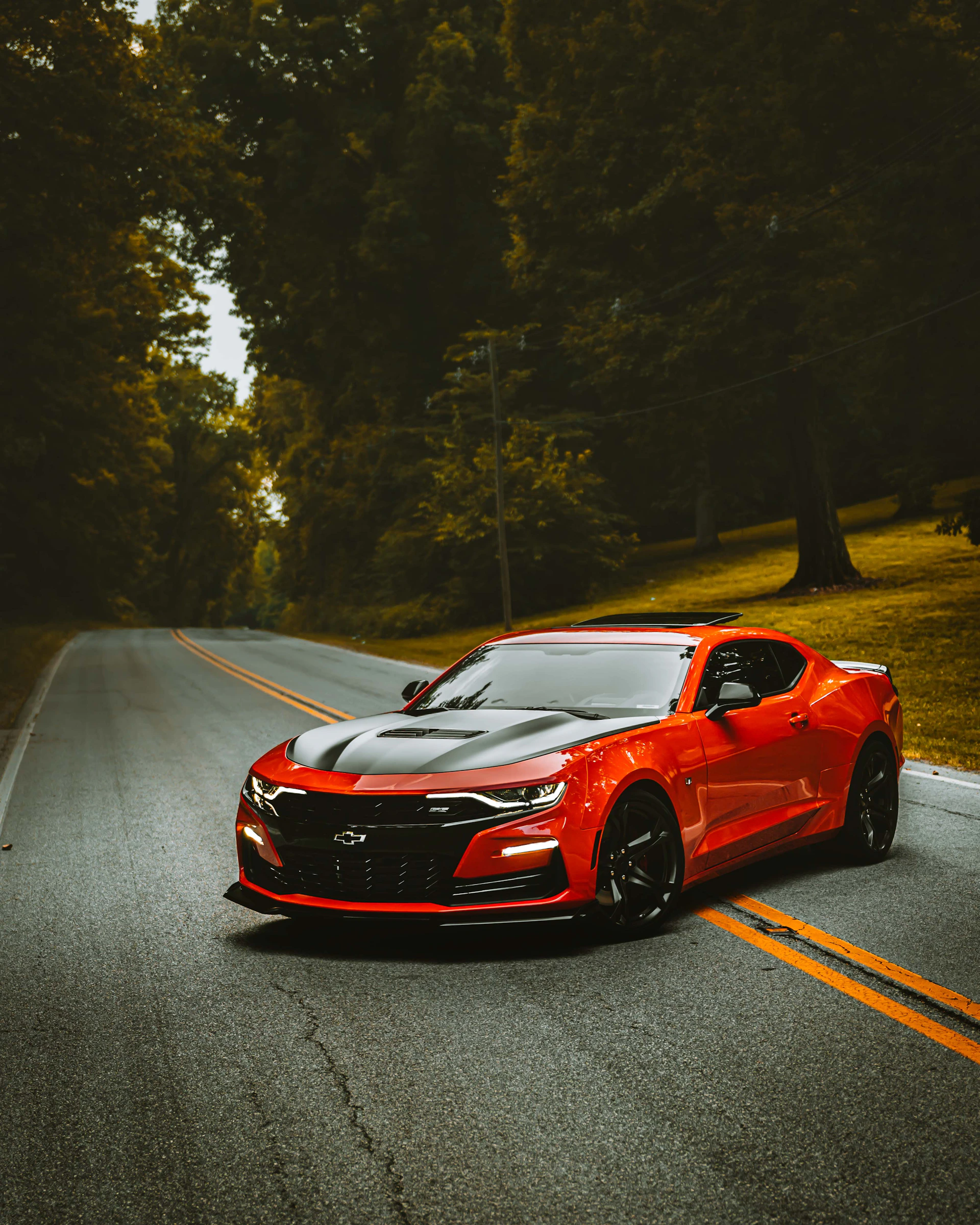 red and black car