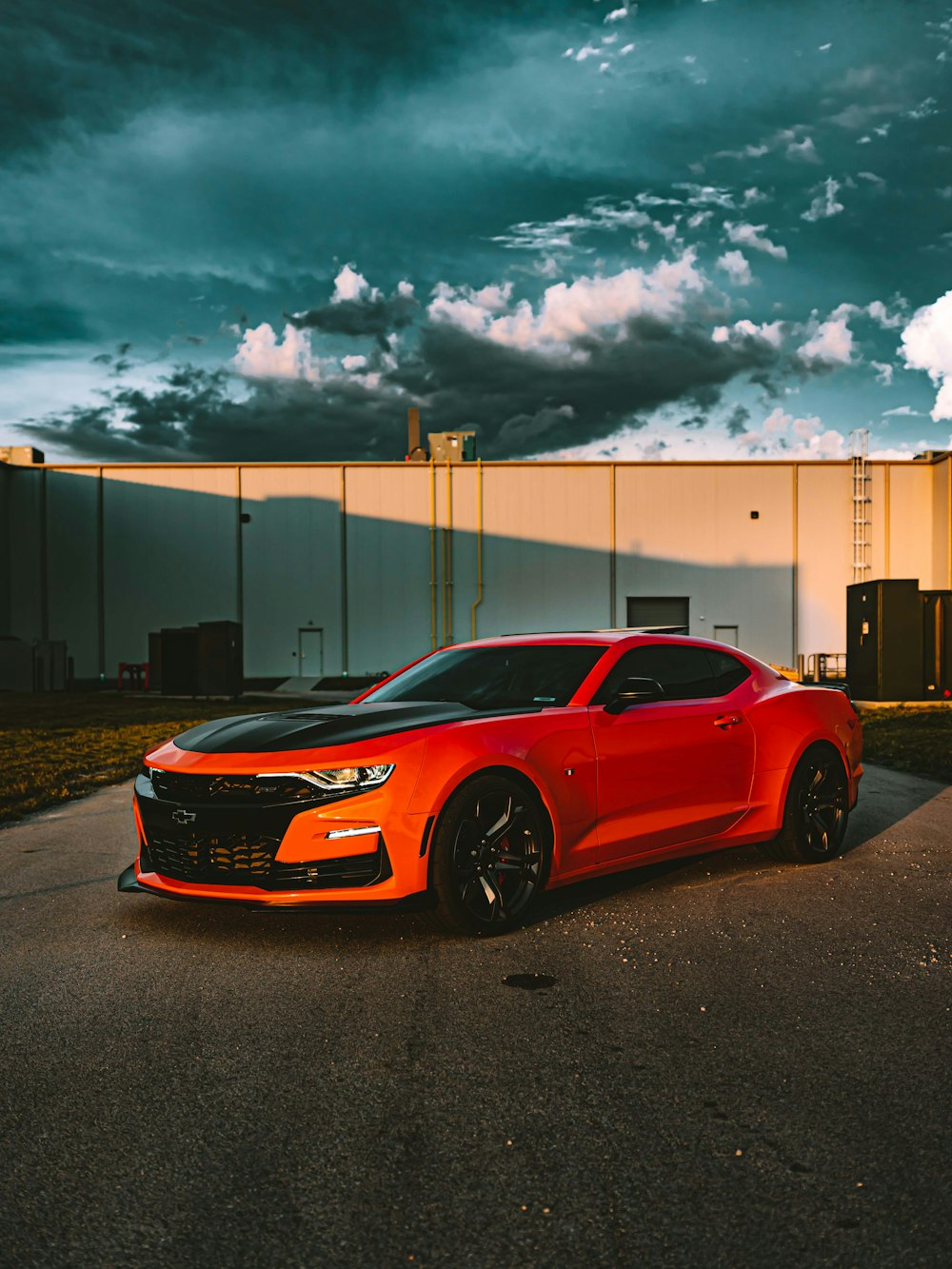 red Ford Mustang coupe