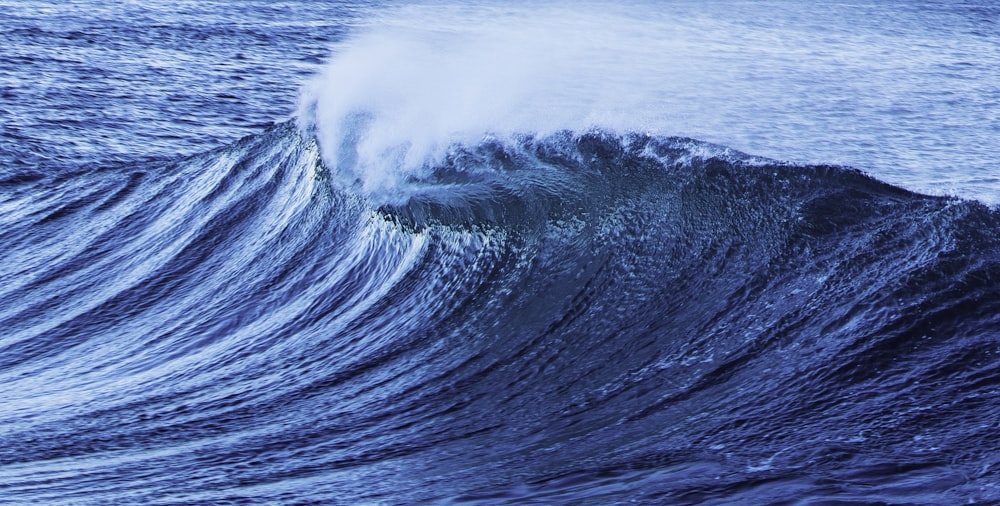 blue ocean wave photograph