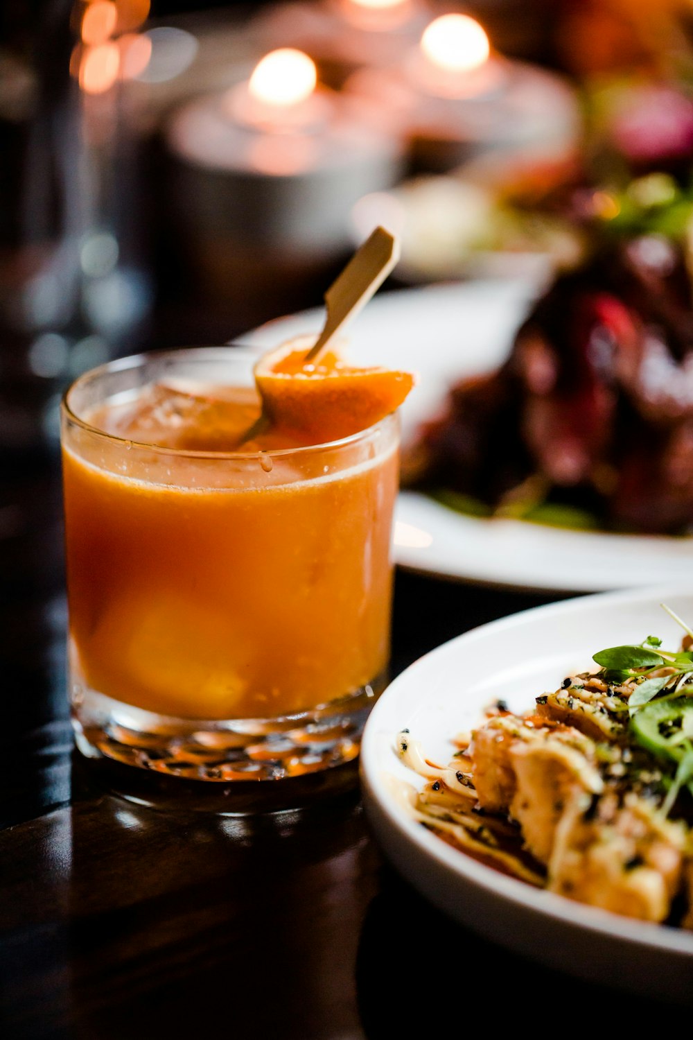 a close up of a plate of food on a table