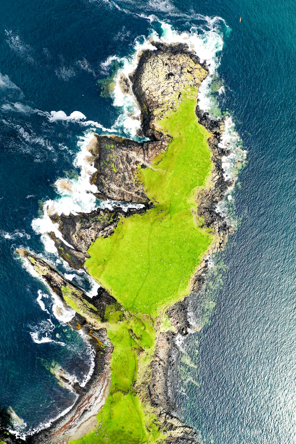 Foto aérea de la isla