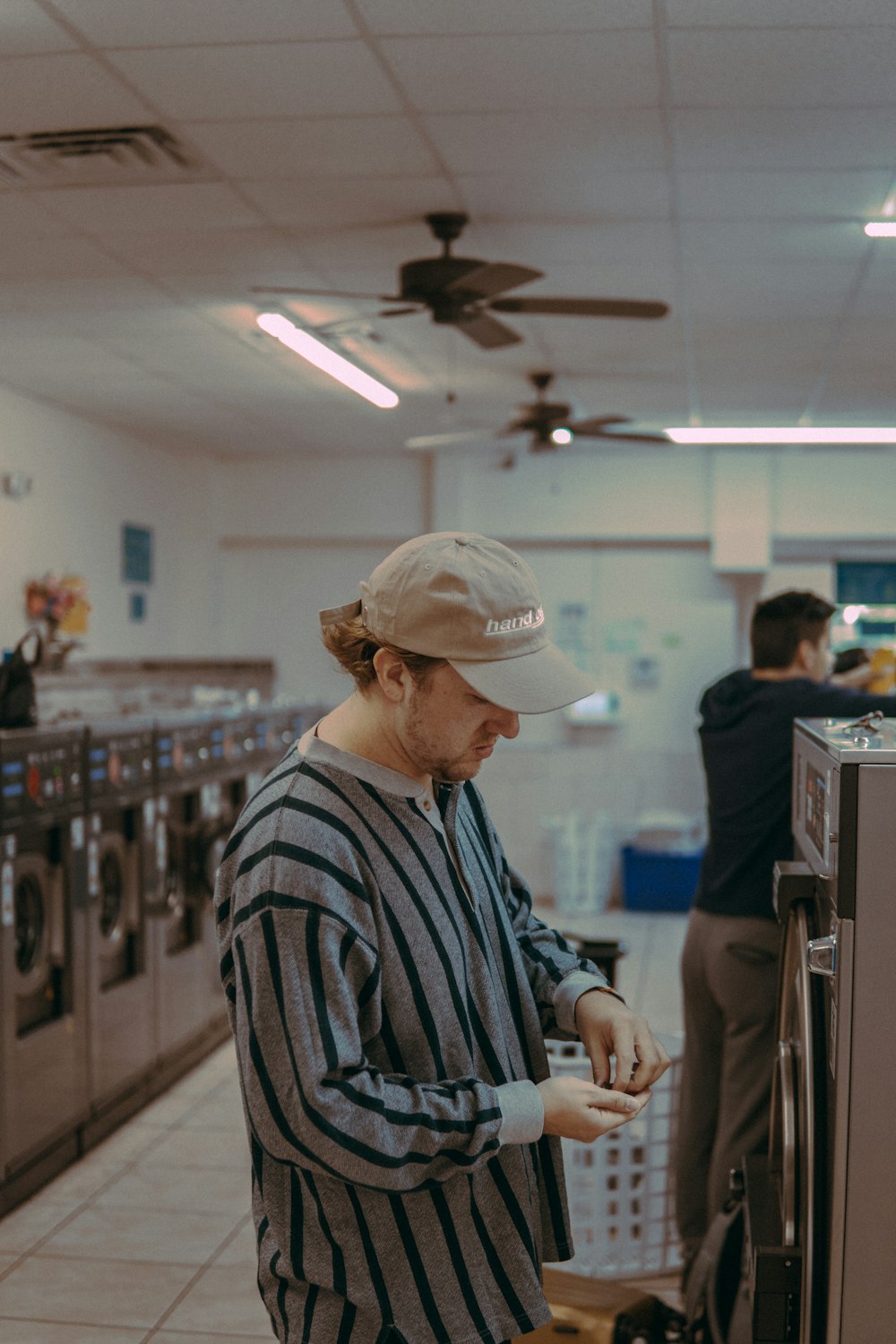 man doing laundry