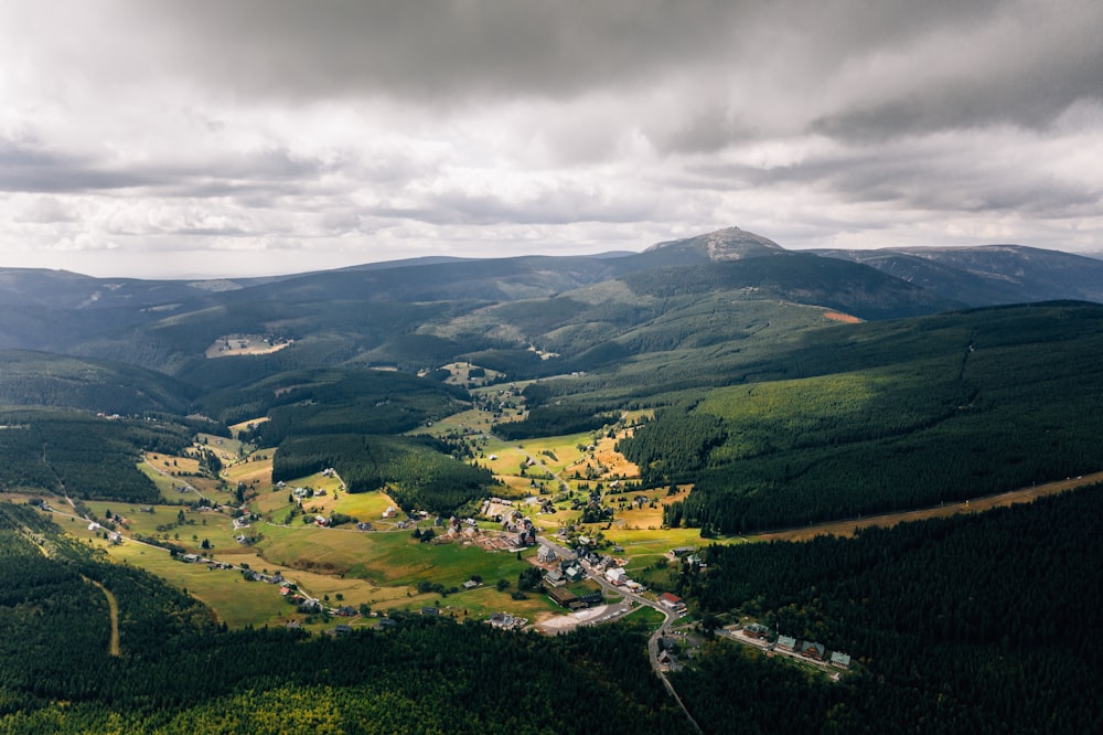 aerial view of green field during daytime