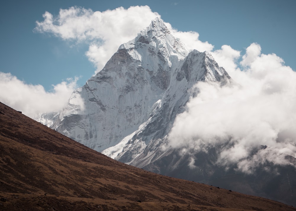 snow covered mountains